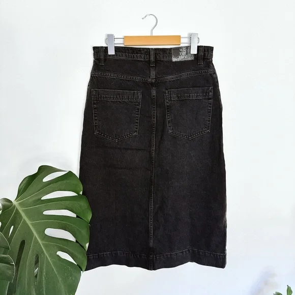 Free People - We The Free - Wild Roses Midi Skirt Black - Size 27 - Picture 5 of 10